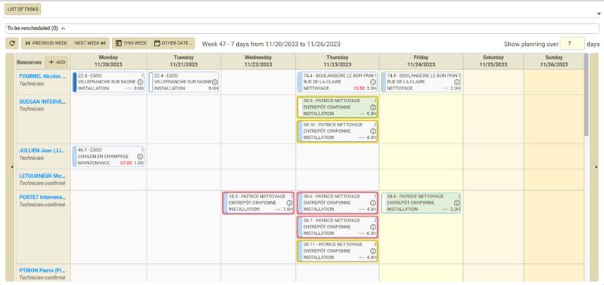 Plan your operations in the Simpleter schedule