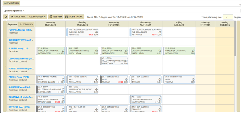 Plan uw activiteiten in het Simpleter-schema